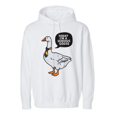 Today IM A Serious Goose Lgbt Cute Funny Serious Goose Garment-Dyed Fleece Hoodie