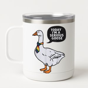 Today IM A Serious Goose Lgbt Cute Funny Serious Goose 12 oz Stainless Steel Tumbler Cup