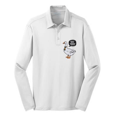 Today IM A Serious Goose Lgbt Cute Funny Serious Goose Silk Touch Performance Long Sleeve Polo