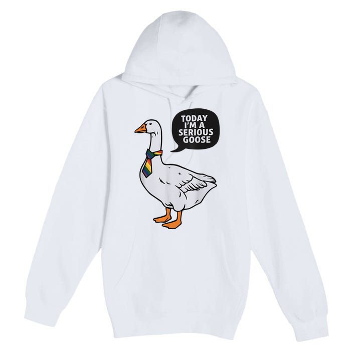 Today IM A Serious Goose Lgbt Cute Funny Serious Goose Premium Pullover Hoodie