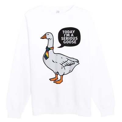 Today IM A Serious Goose Lgbt Cute Funny Serious Goose Premium Crewneck Sweatshirt