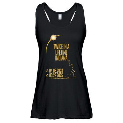 Twice In A Lifetime Partial Solar Eclipse 2025 Indiana Ladies Essential Flowy Tank