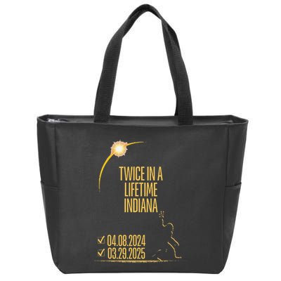 Twice In A Lifetime Partial Solar Eclipse 2025 Indiana Zip Tote Bag