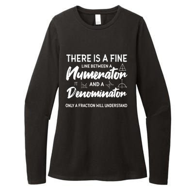 There Is A Fine Line Between A Numerator Math Mathematician Womens CVC Long Sleeve Shirt