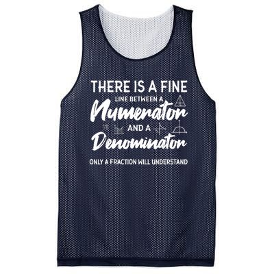 There Is A Fine Line Between A Numerator Math Mathematician Mesh Reversible Basketball Jersey Tank