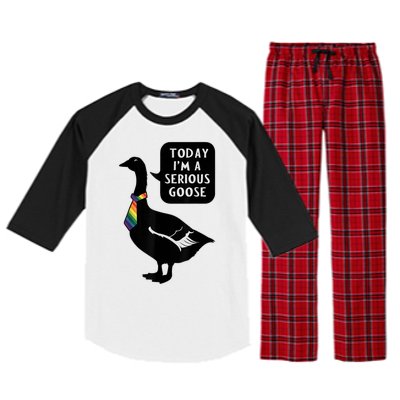 Today IM A Serious Goose Lgbt Cute Funny Serious Goose Raglan Sleeve Pajama Set