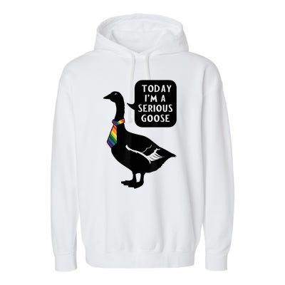 Today IM A Serious Goose Lgbt Cute Funny Serious Goose Garment-Dyed Fleece Hoodie