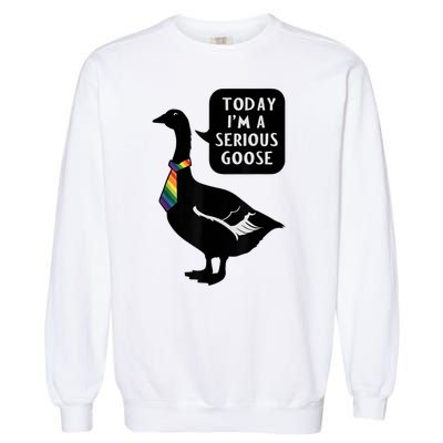 Today IM A Serious Goose Lgbt Cute Funny Serious Goose Garment-Dyed Sweatshirt