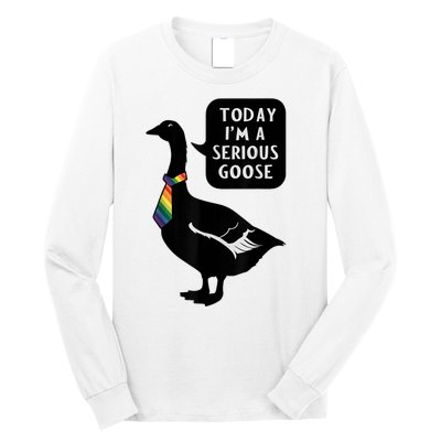 Today IM A Serious Goose Lgbt Cute Funny Serious Goose Long Sleeve Shirt