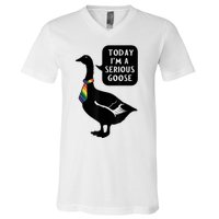 Today IM A Serious Goose Lgbt Cute Funny Serious Goose V-Neck T-Shirt