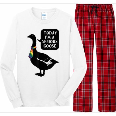 Today IM A Serious Goose Lgbt Cute Funny Serious Goose Long Sleeve Pajama Set