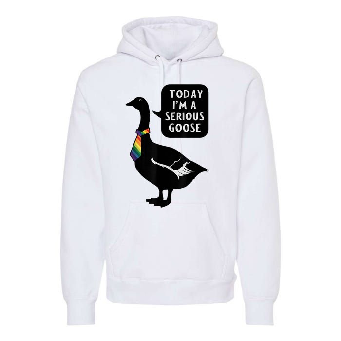 Today IM A Serious Goose Lgbt Cute Funny Serious Goose Premium Hoodie