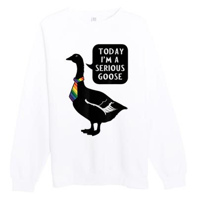 Today IM A Serious Goose Lgbt Cute Funny Serious Goose Premium Crewneck Sweatshirt