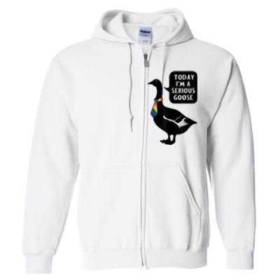 Today IM A Serious Goose Lgbt Cute Funny Serious Goose Full Zip Hoodie