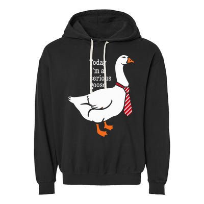 Today IM A Serious Goose Funny Cute Goose Garment-Dyed Fleece Hoodie