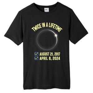 Twice In A Lifetime Solar Eclipse 2024 Total Eclipse Tall Fusion ChromaSoft Performance T-Shirt