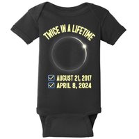 Twice In A Lifetime Solar Eclipse 2024 Total Eclipse Baby Bodysuit
