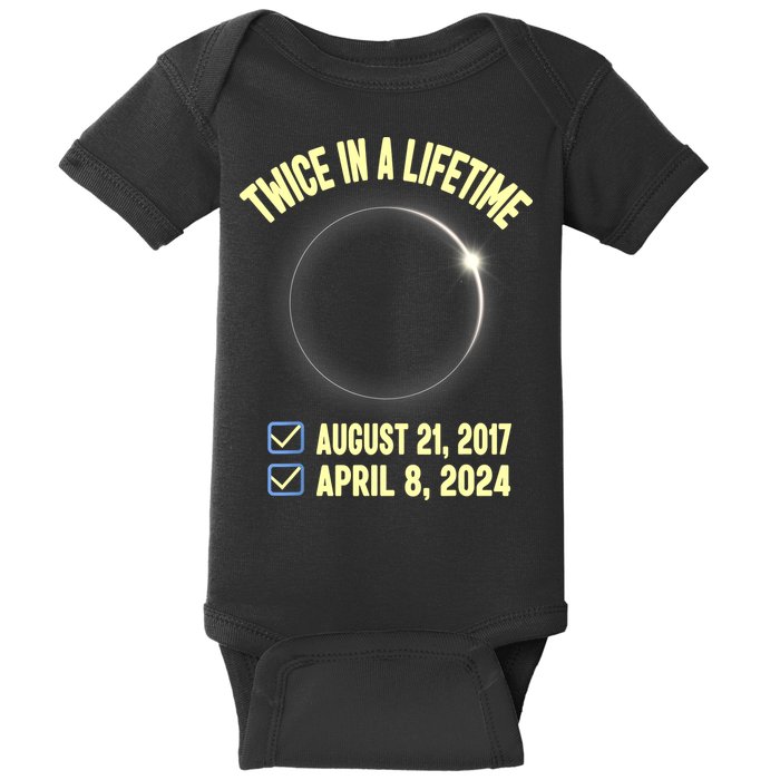 Twice In A Lifetime Solar Eclipse 2024 Total Eclipse Baby Bodysuit