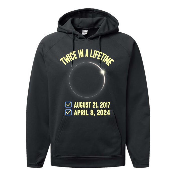 Twice In A Lifetime Solar Eclipse 2024 Total Eclipse Performance Fleece Hoodie