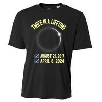 Twice In A Lifetime Solar Eclipse 2024 Total Eclipse Cooling Performance Crew T-Shirt