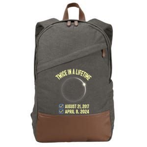 Twice In A Lifetime Solar Eclipse 2024 Total Eclipse Cotton Canvas Backpack