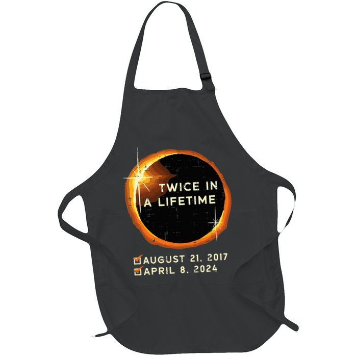 Twice In A Lifetime Total Solar Eclipse 2024 Full-Length Apron With Pockets