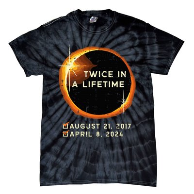 Twice In A Lifetime Total Solar Eclipse 2024 Tie-Dye T-Shirt