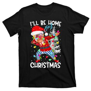 Trump ILl Be Home For Christmas Funny Trump Christmas Santa Hat T-Shirt