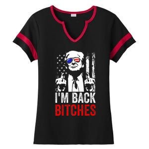 Trump IM Back Bitches Take Ameircan Great Again Ladies Halftime Notch Neck Tee