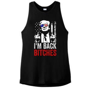 Trump IM Back Bitches Take Ameircan Great Again Ladies PosiCharge Tri-Blend Wicking Tank