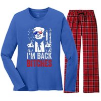 Trump IM Back Bitches Take Ameircan Great Again Women's Long Sleeve Flannel Pajama Set 