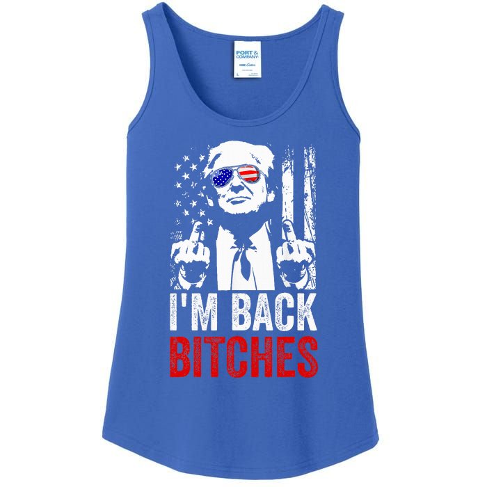 Trump IM Back Bitches Take Ameircan Great Again Ladies Essential Tank