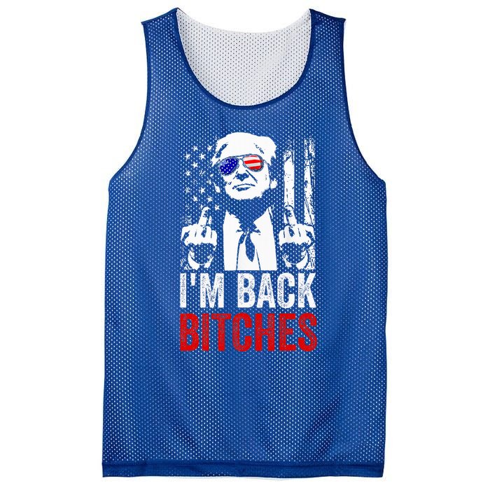 Trump IM Back Bitches Take Ameircan Great Again Mesh Reversible Basketball Jersey Tank