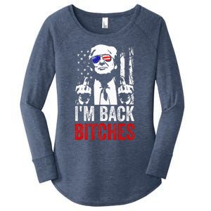 Trump IM Back Bitches Take Ameircan Great Again Women's Perfect Tri Tunic Long Sleeve Shirt