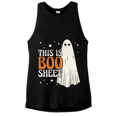 This Is Boo Sheet Funny Ghost Ladies PosiCharge Tri-Blend Wicking Tank