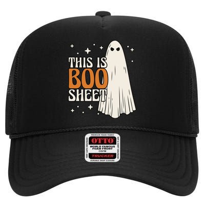 This Is Boo Sheet Funny Ghost High Crown Mesh Back Trucker Hat