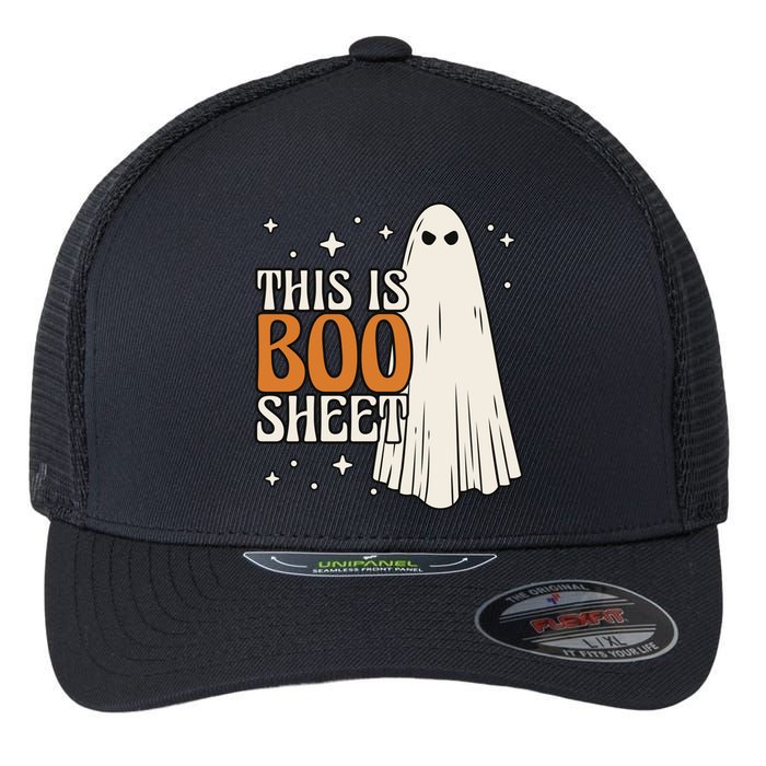 This Is Boo Sheet Funny Ghost Flexfit Unipanel Trucker Cap