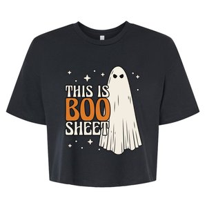 This Is Boo Sheet Funny Ghost Bella+Canvas Jersey Crop Tee