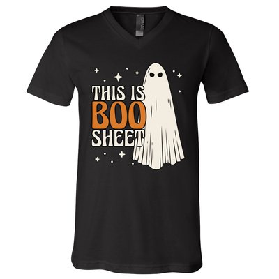 This Is Boo Sheet Funny Ghost V-Neck T-Shirt