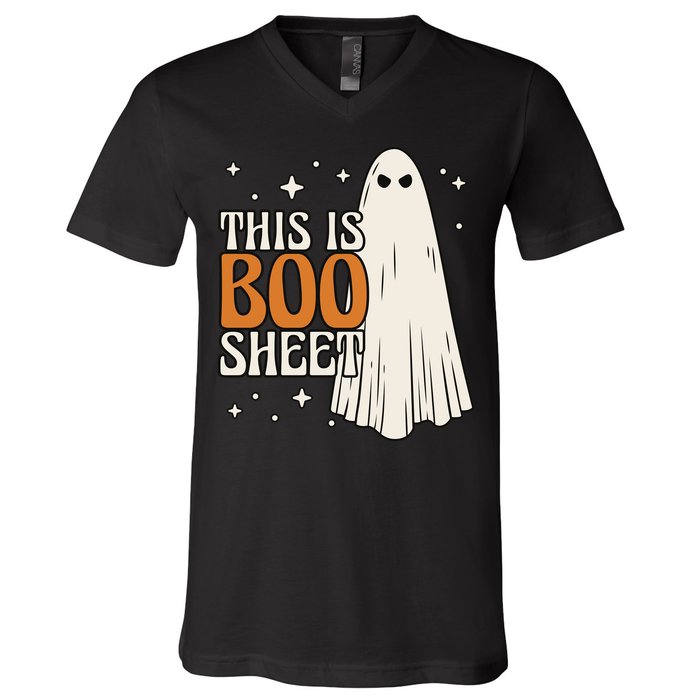 This Is Boo Sheet Funny Ghost V-Neck T-Shirt