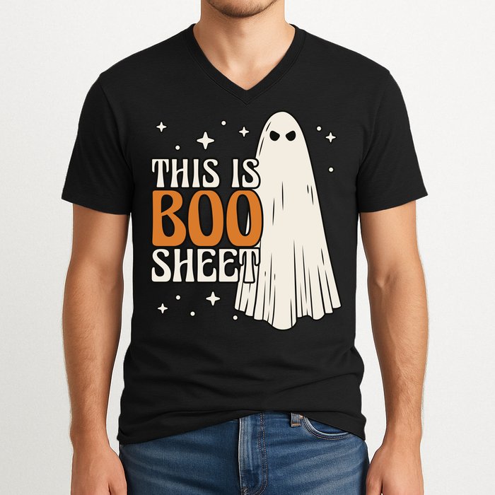 This Is Boo Sheet Funny Ghost V-Neck T-Shirt
