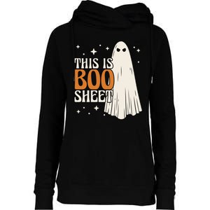 This Is Boo Sheet Funny Ghost Womens Funnel Neck Pullover Hood