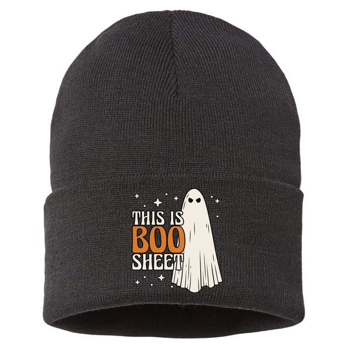 This Is Boo Sheet Funny Ghost Sustainable Knit Beanie