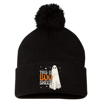 This Is Boo Sheet Funny Ghost Pom Pom 12in Knit Beanie