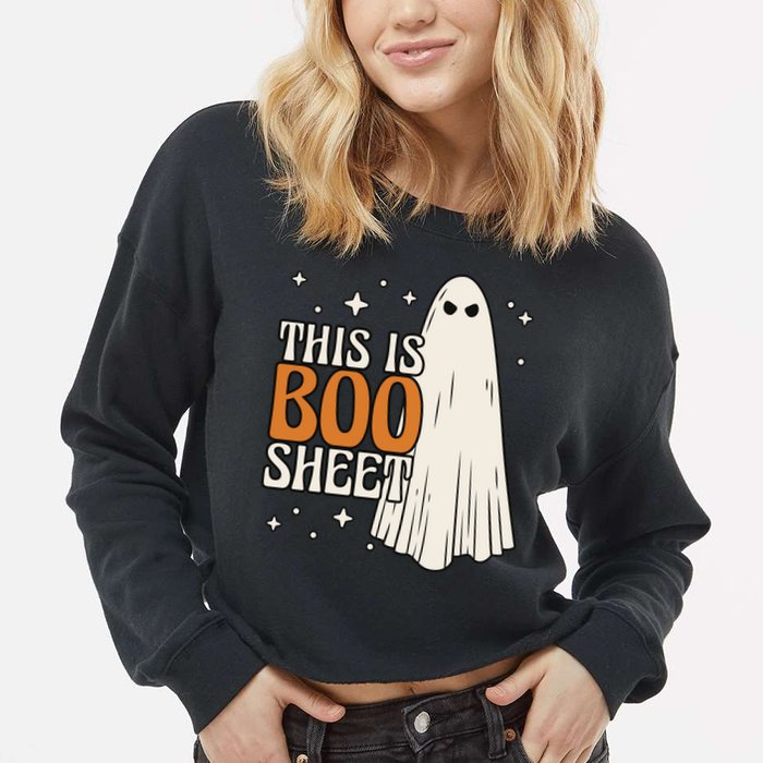 This Is Boo Sheet Funny Ghost Cropped Pullover Crew