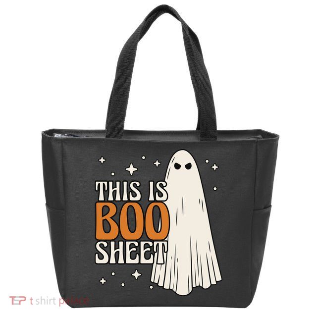 This Is Boo Sheet Funny Ghost Zip Tote Bag