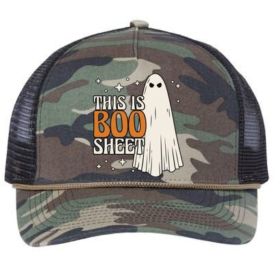 This Is Boo Sheet Funny Ghost Retro Rope Trucker Hat Cap