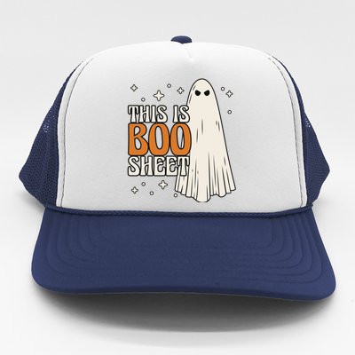 This Is Boo Sheet Funny Ghost Trucker Hat