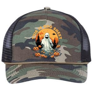 This Is Boo Sheet Halloween Funny Retro Rope Trucker Hat Cap