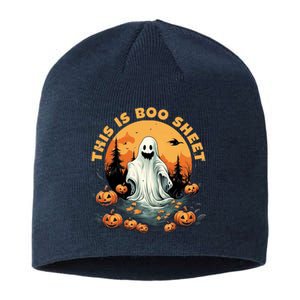 This Is Boo Sheet Halloween Funny Sustainable Beanie